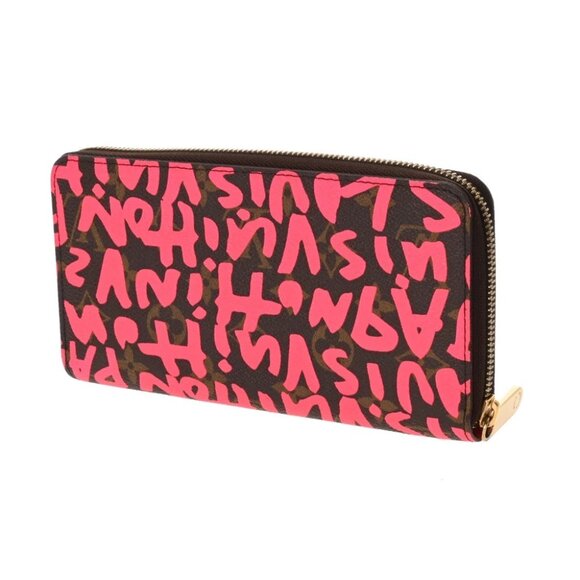 LOUIS VUITTON Monogram graffiti Zippy Wallet Fuchsia M93710 - Picture 1 of 10